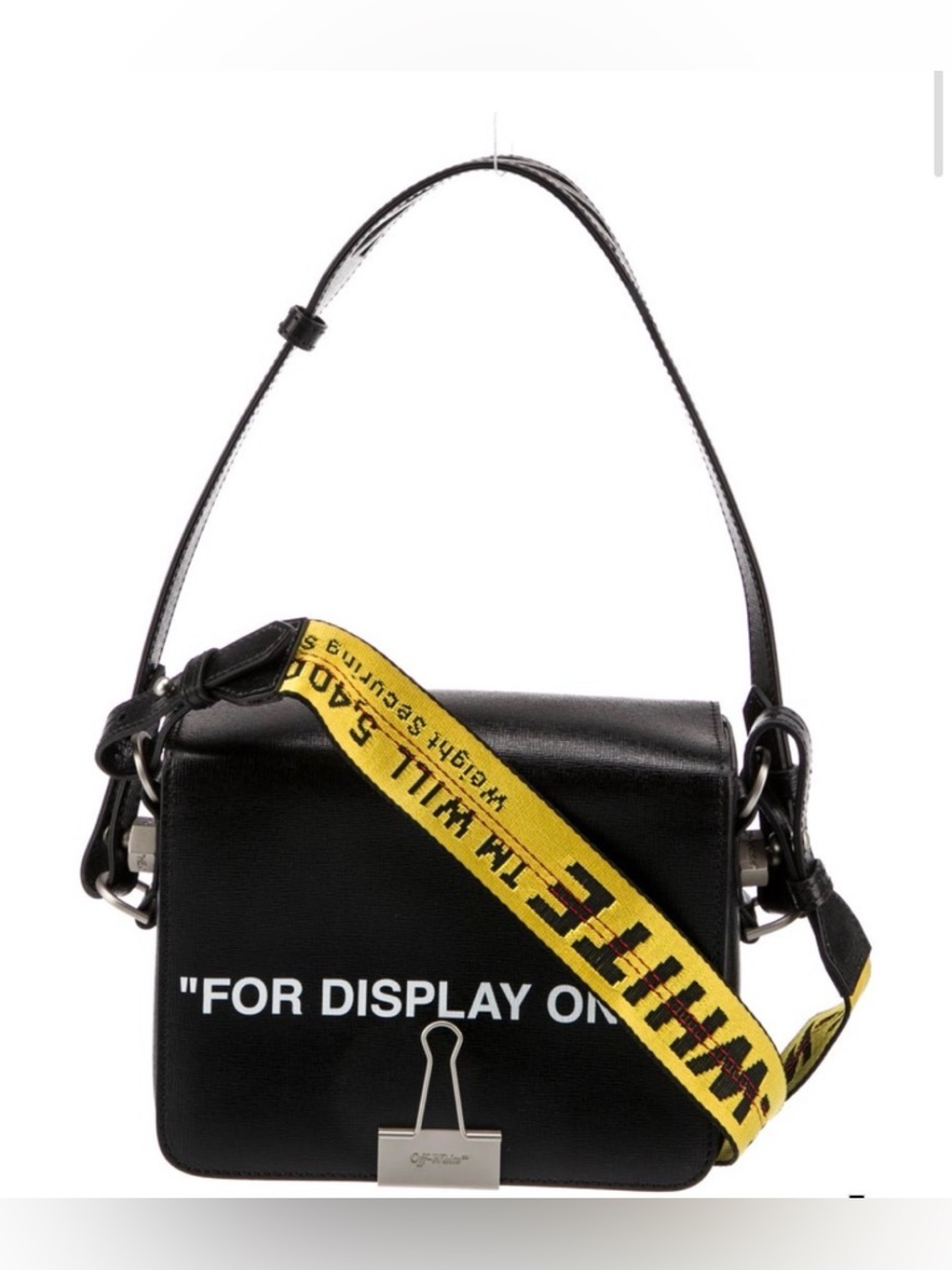 Off White For Display Only Binder Clip Bag